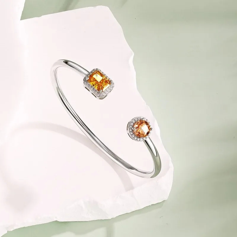 2023 S925 sterling silver everyday bangle with "高碳钻" stones