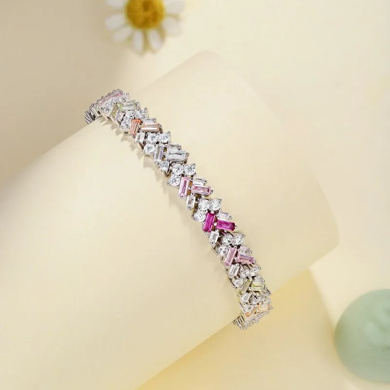 Women's S925 Sterling Silver 2023 Full-Set Colored Zirconia Bracelet