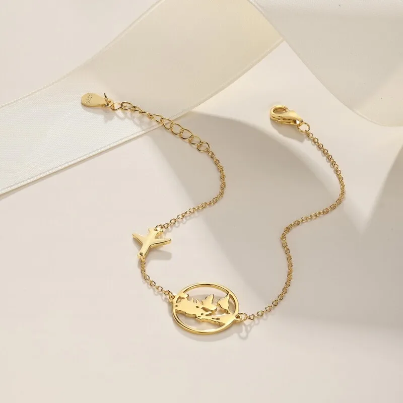 S925纯银通体光面飞机手链女小众百搭时尚设计新款手饰品
